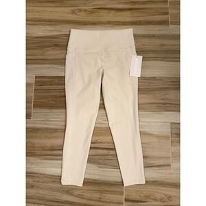 Athleta Salutation Stash 7/8 Tight Womens Medium Cream Powervita Leggings NEW